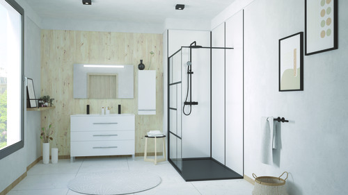 Panneau mural réversible blanc et noir L 120 x H 255 cm
